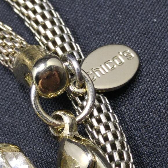 Chico's Sliding Rhinestone Charms Mesh Rope Necklace, 22 Inches - Picture 6 of 6